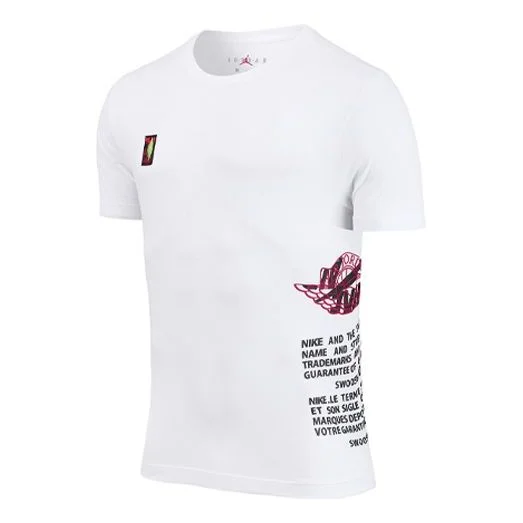 Air Jordan Alphabet Printing Short Sleeve White CZ2342-100 - 1