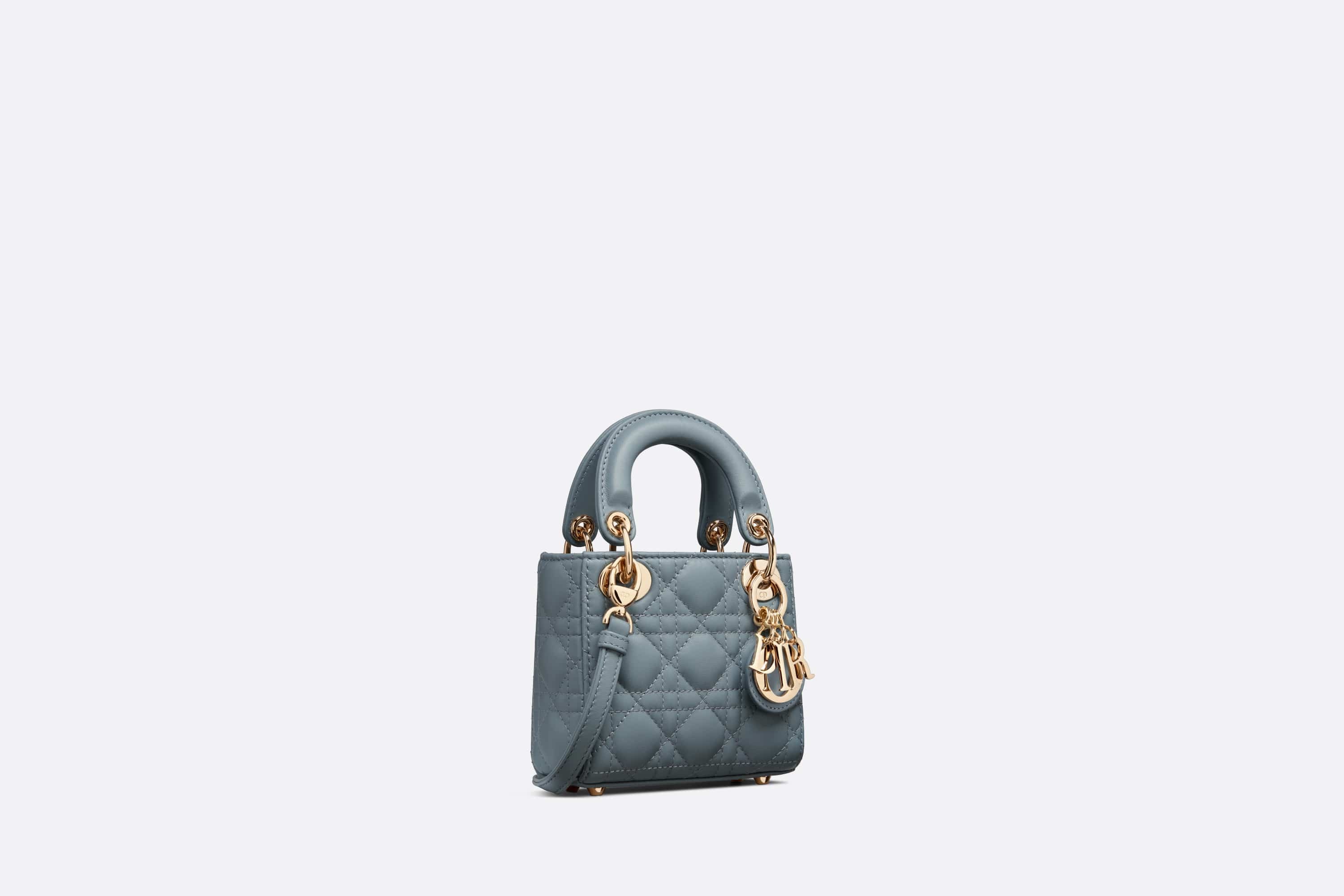 【DIOR】 Lady Dior micro bag（マイクロサイズ） Lady Dior Micro Bag Cloud Blue Cannage Lambskin | DIOR