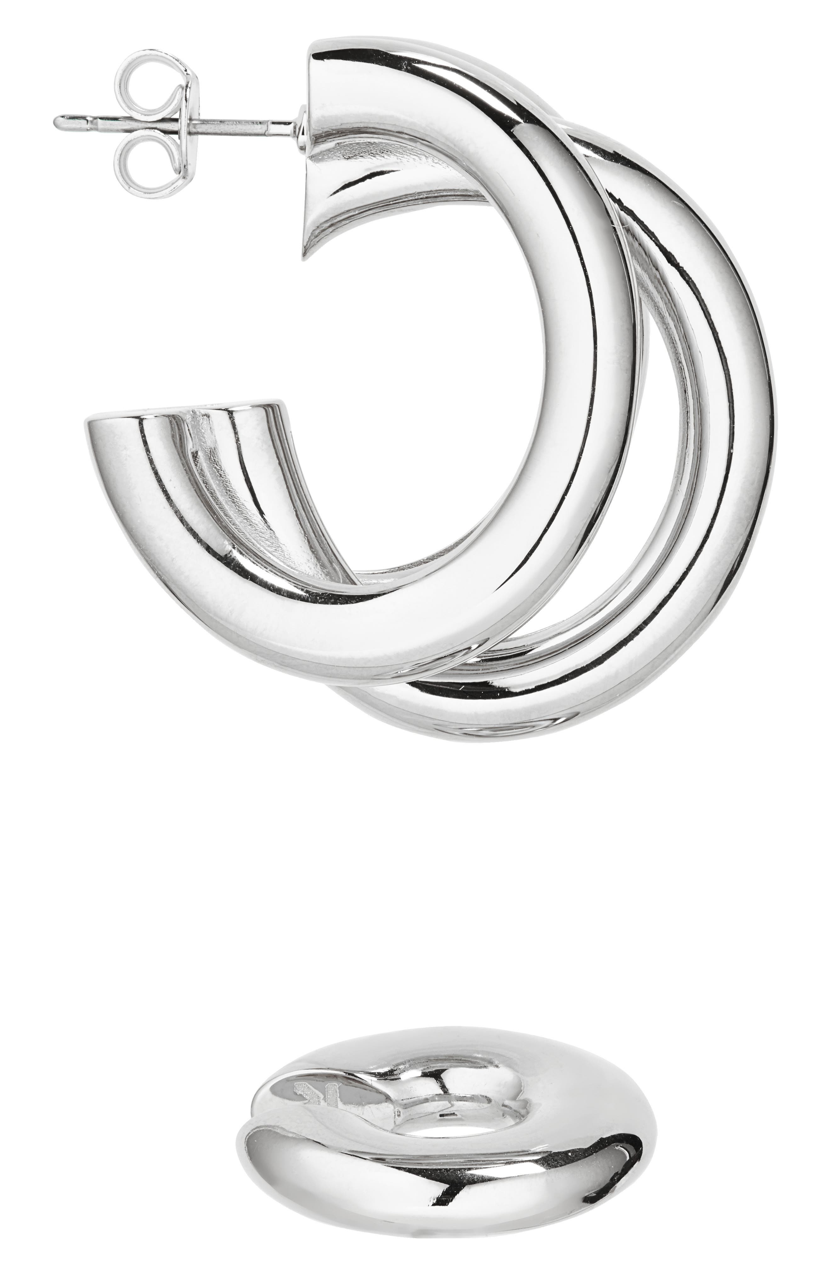 Rabanne Triple Loop Hoop Earrings & Ear Cuff Set in Silver at Nordstrom - 5