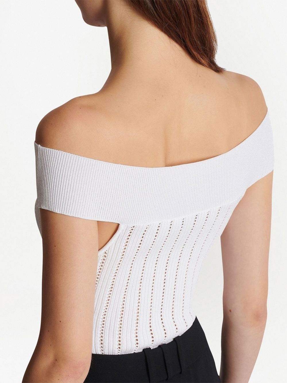 openwork knit bodysuit - 7