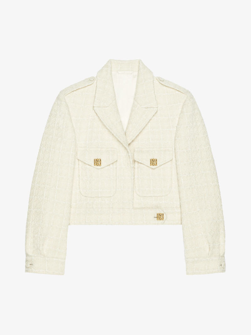 CROPPED JACKET IN TWEED WITH 4G DETAIL - 1
