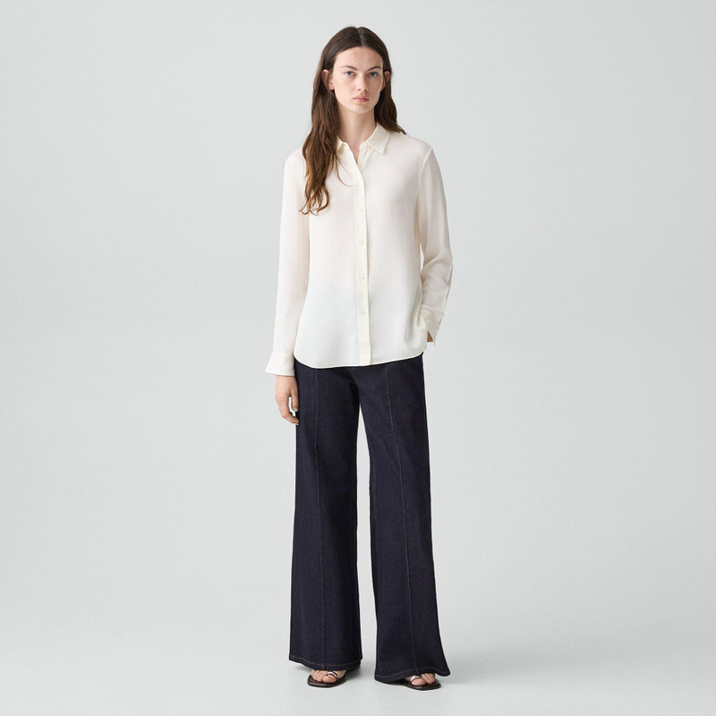 Theory Straight Shirt in Silk Georgette outlook