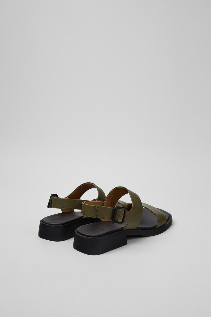 CAMPERLAB Green Leather Sandals for Women. outlook