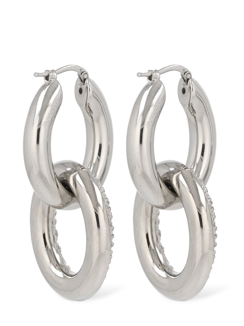 BC1 double hoop 1 zircon earrings - 4