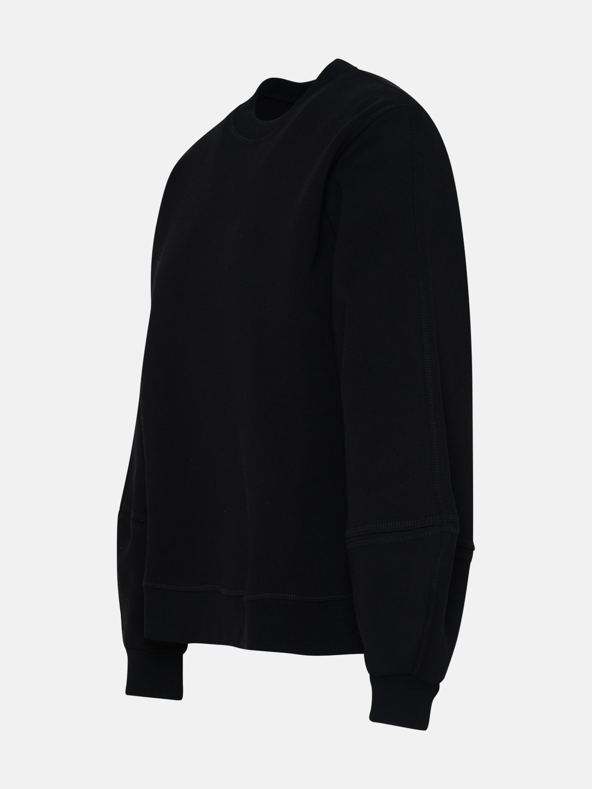 BLACK COTTON BLEND SWEATSHIRT - 2