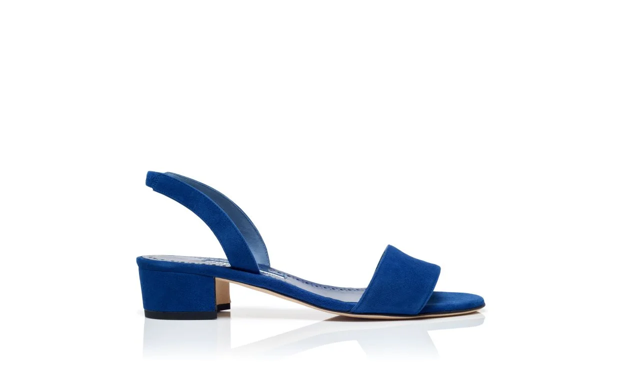 Blue Suede Slingback Sandals - 1