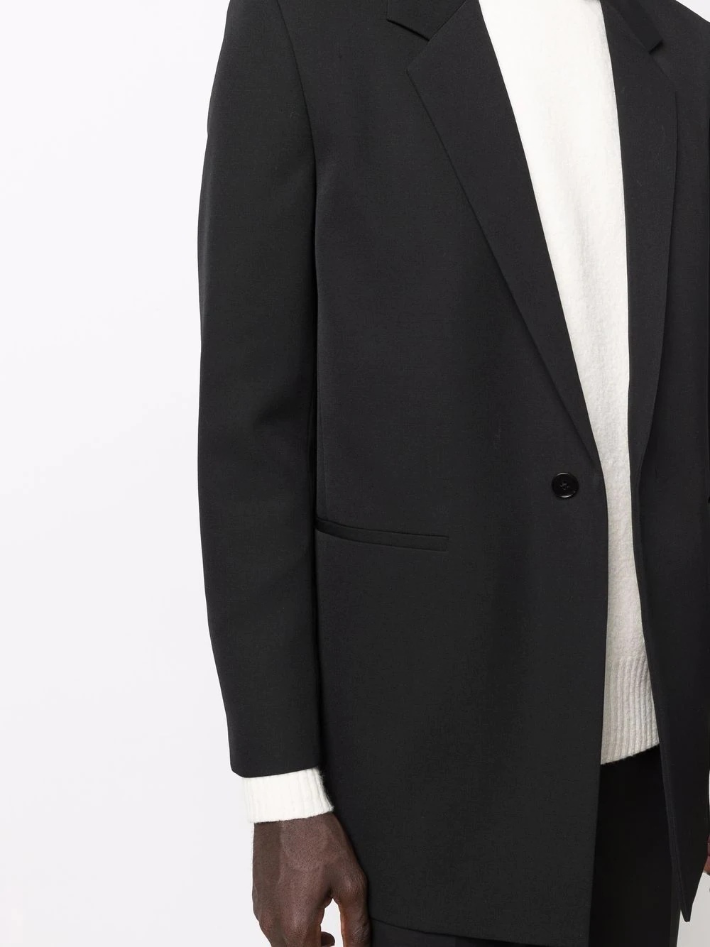 notched-lapels single-breasted blazer - 5