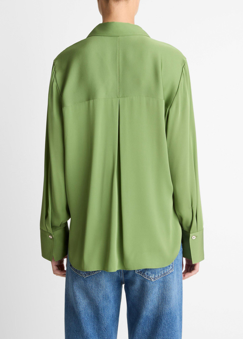 Vince Stretch-Silk Button-Front Blouse outlook