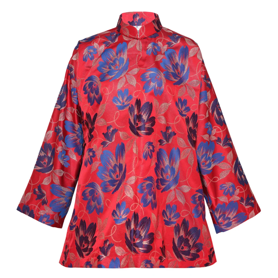 Polyester Jacquard Flower Pattern Jacket - 1