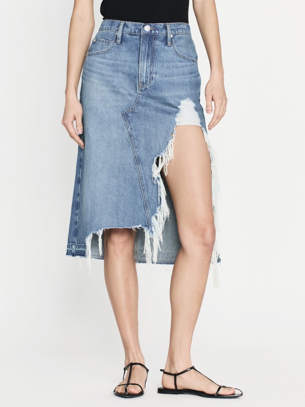 Deconstructed Fray Hem Skirt in Salem - 3