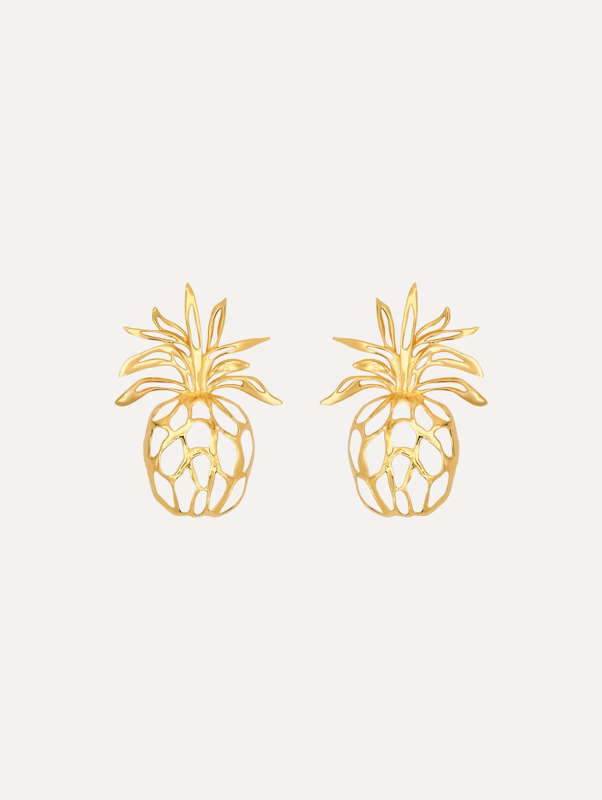 OPENWORK PINEAPPLE CLIP-ON EARRINGS - 1