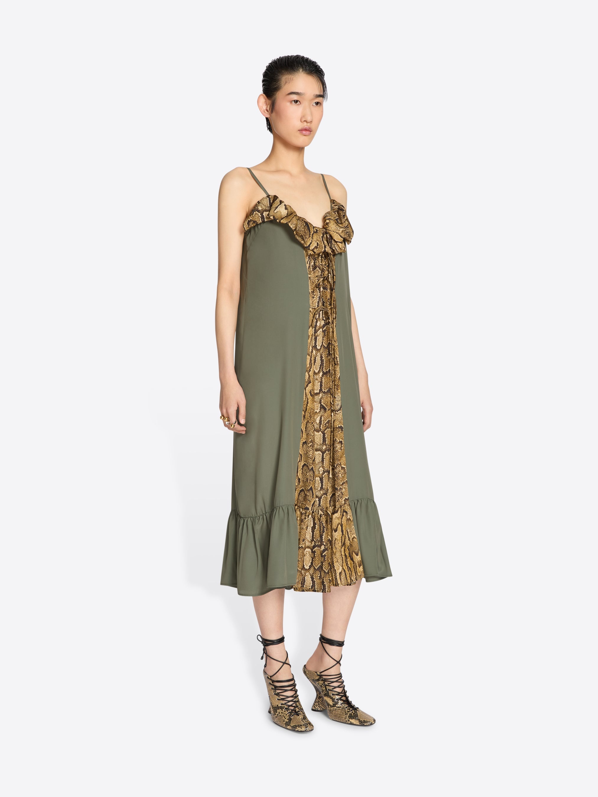 RUFFLED SLIP DRESS - 3