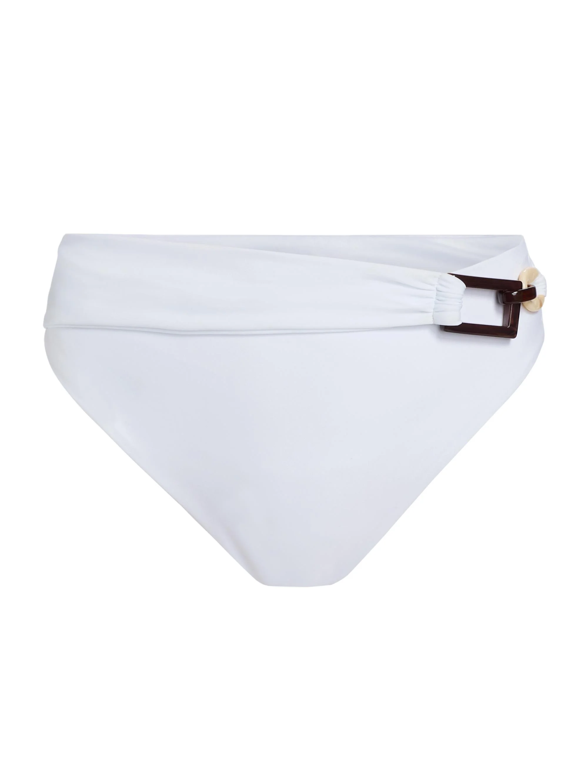 Women's Maxine Buckle-Detail Bikini Bottom - White - 1