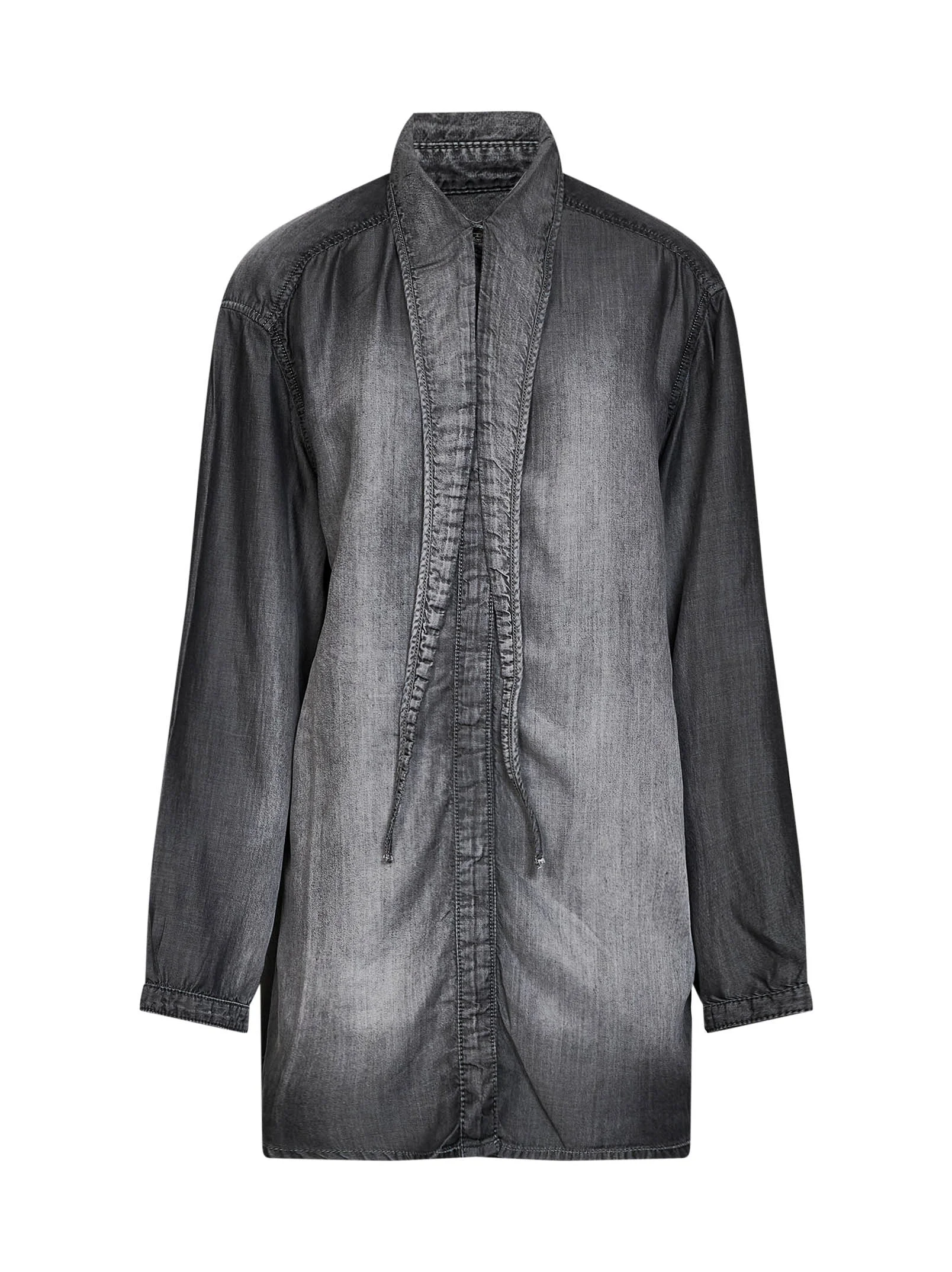 Grey coated fluid denim De-Arven-S shirt - 1