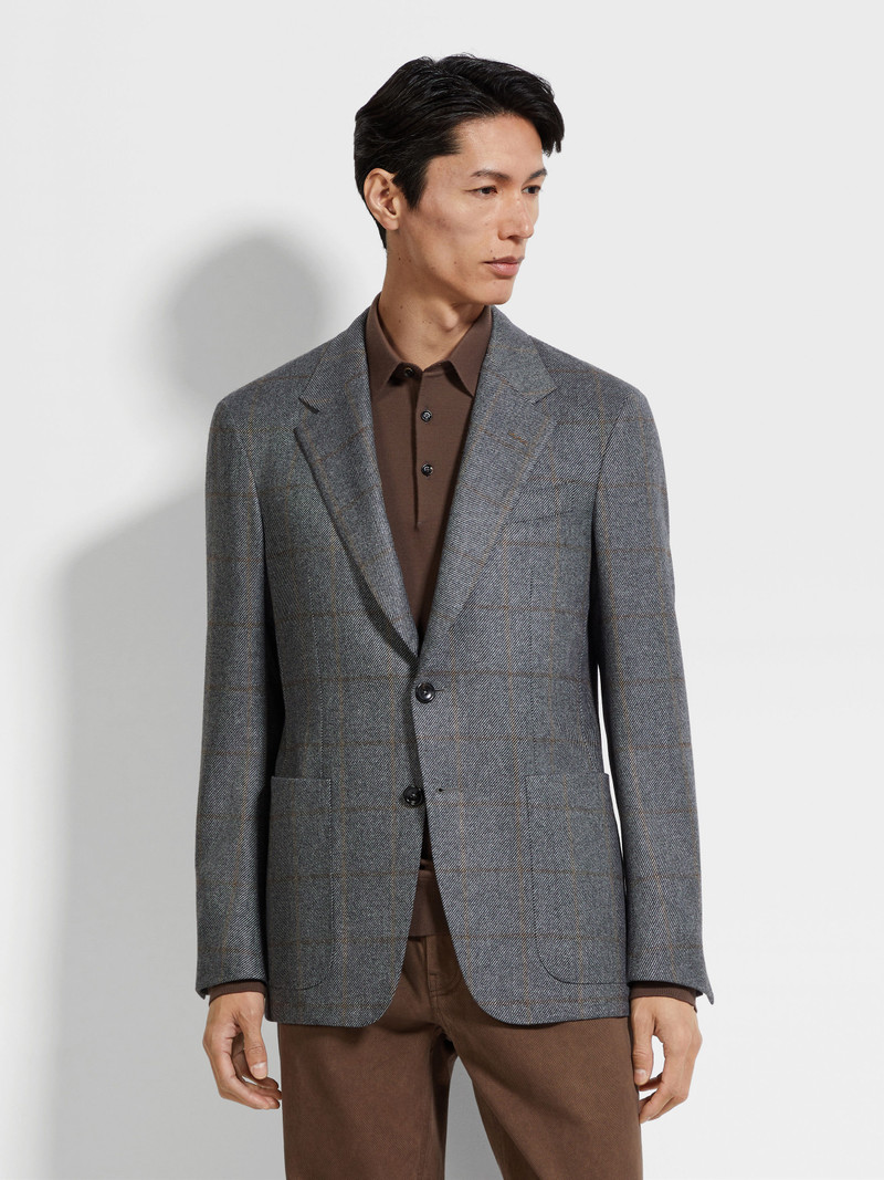 GREY AND LIGHT TAUPE OASI CASHMERE JACKET 4