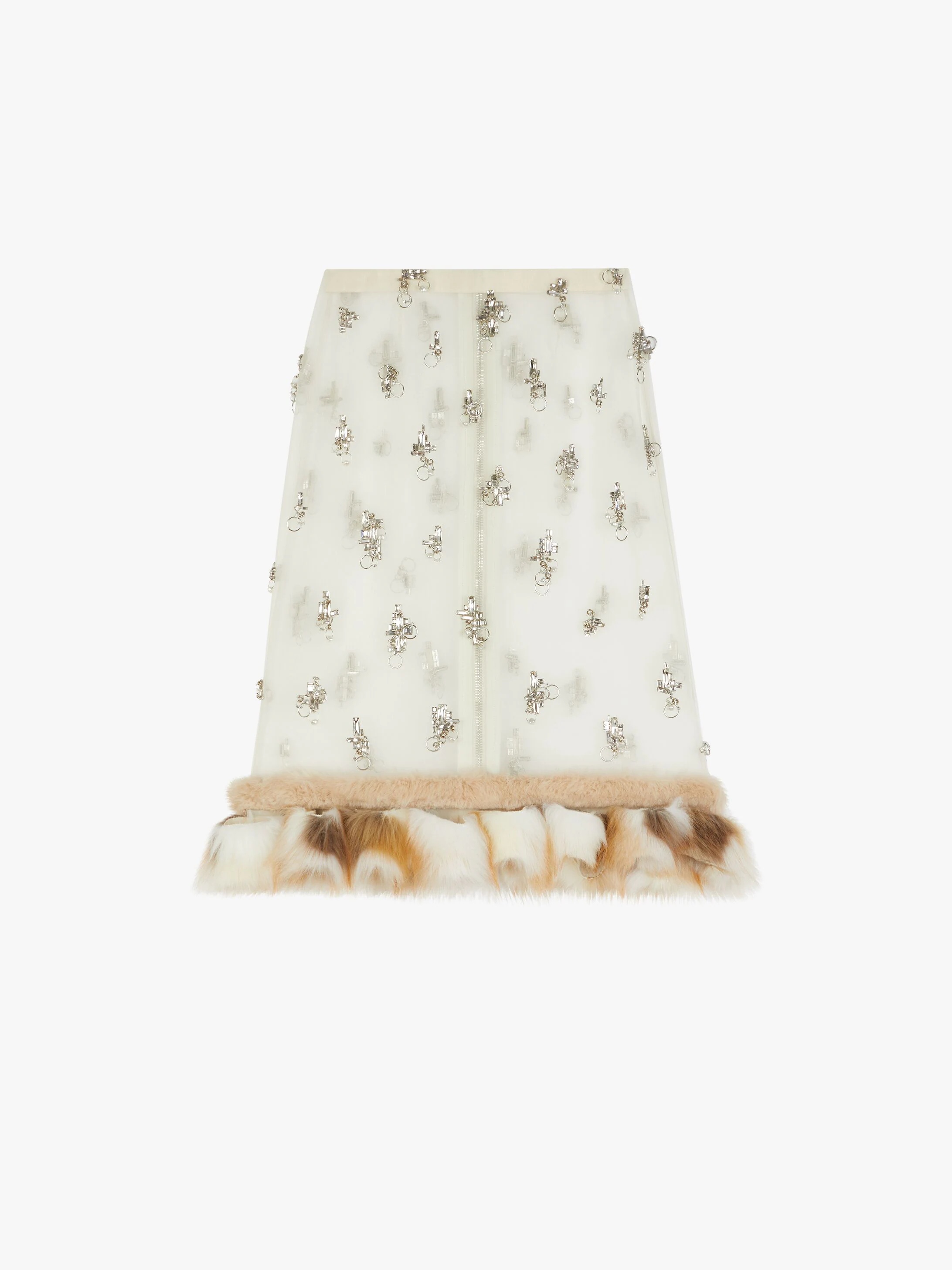 SKIRT IN CRYSTALS EMBROIDERED TULLE - 1