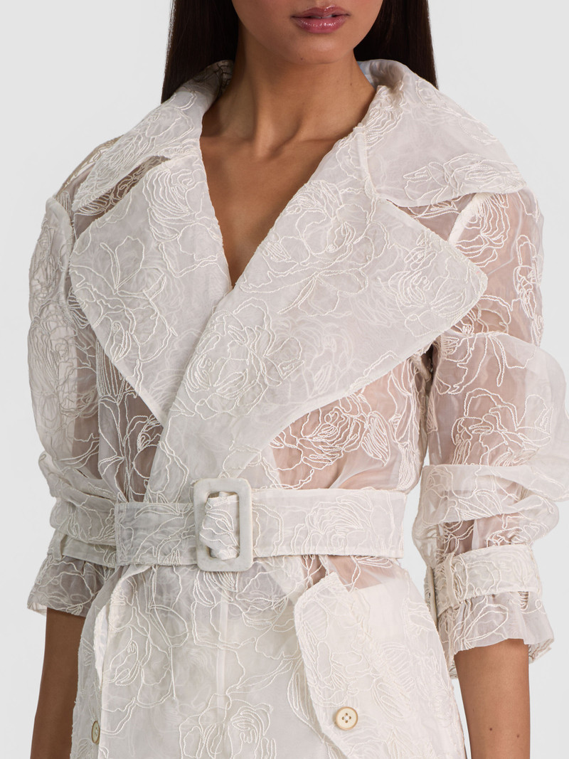 NEVADA EMBROIDERED SHEER TRENCH COAT 5