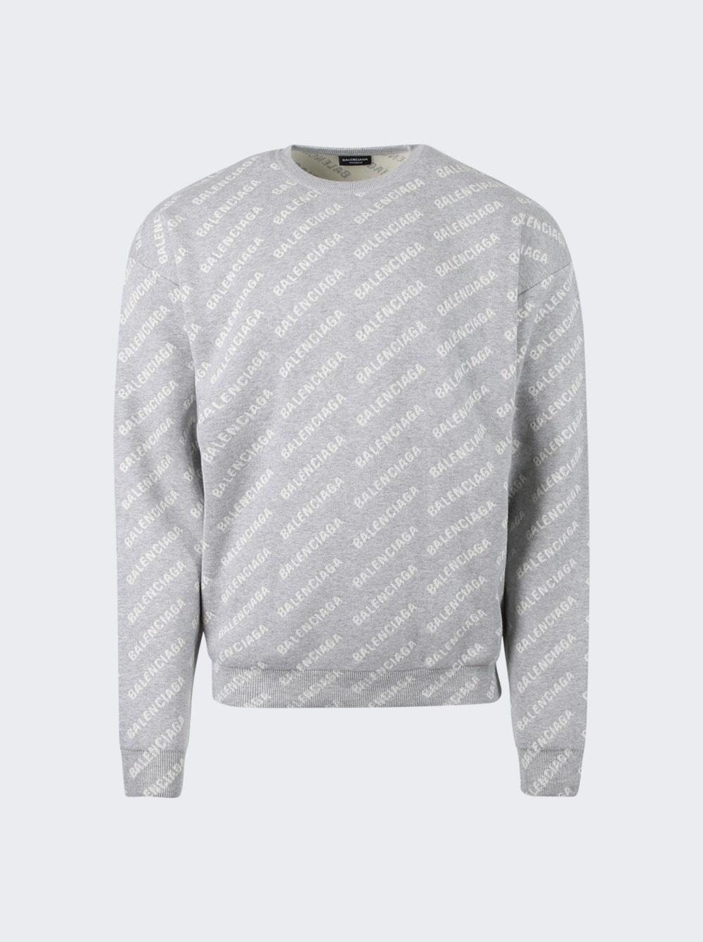 Mini Allover Logo Sweater Grey And White - 1