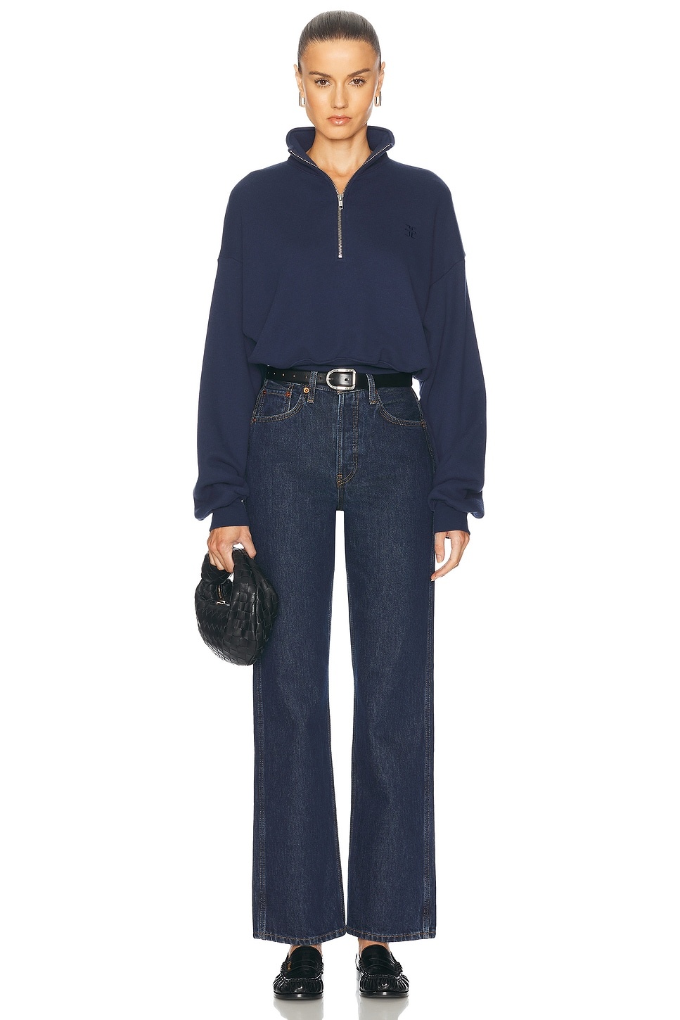 Cropped Half Zip Sweatshirt - 5