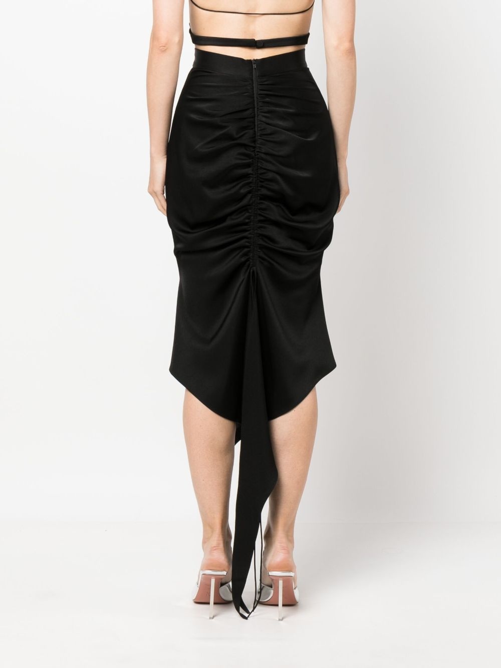 high-waisted ruched midi skirt - 4
