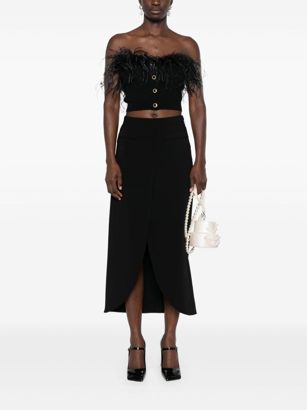 feather-trim mini skirt - 2