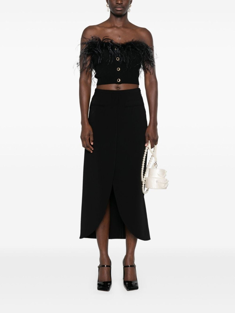 Alessandra Rich feather-trim mini skirt outlook