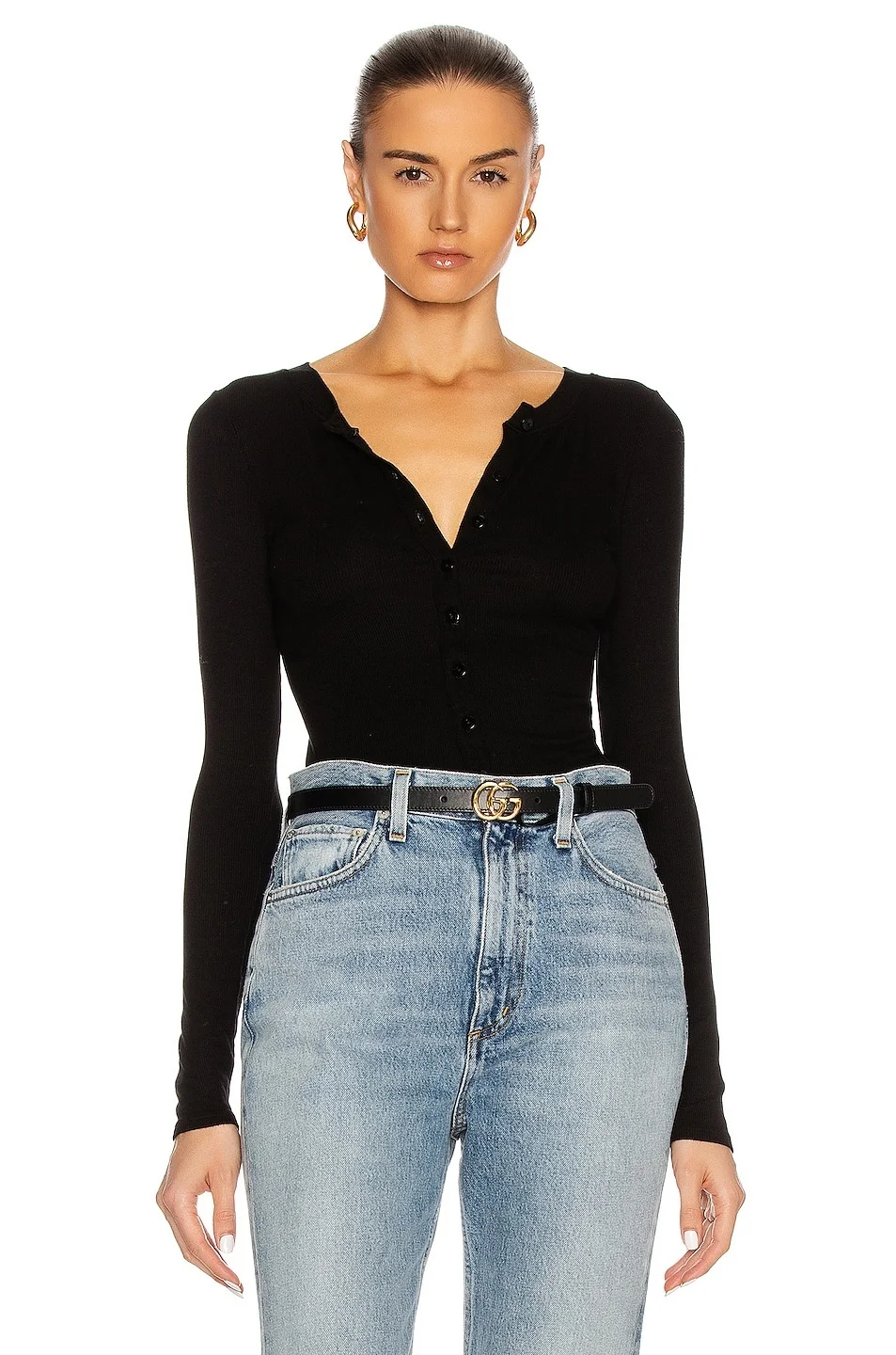 Silk Rib Fitted Long Sleeve Cardigan - 1