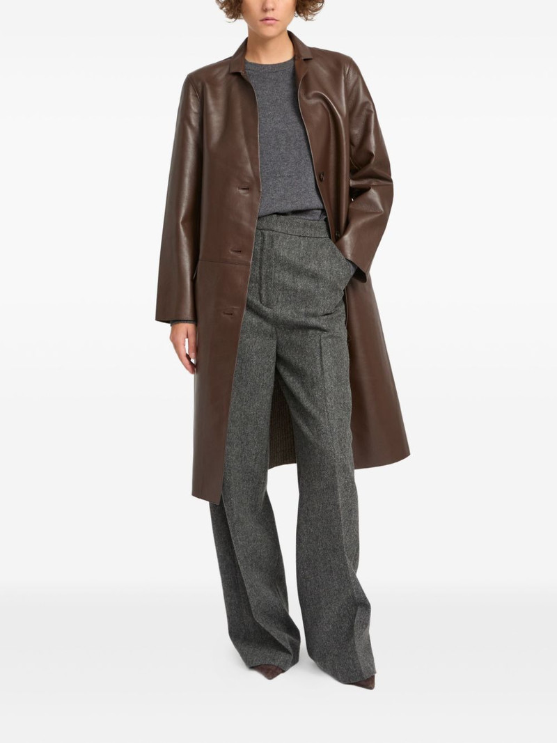 Yves Salomon panelled leather coat outlook