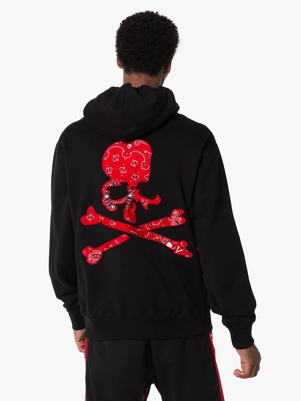 bandana-tie skull-motif hoodie - 3