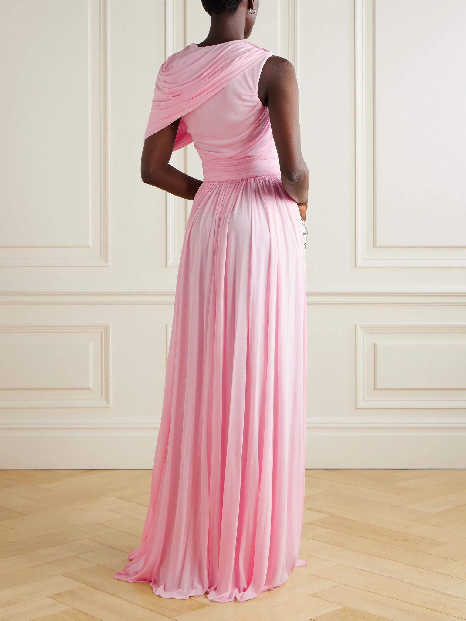 Asymmetric draped jersey gown Pink - 3