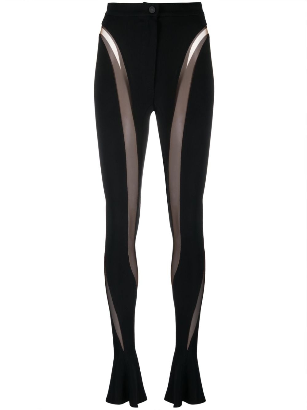 sheer-panelled leggings - 1