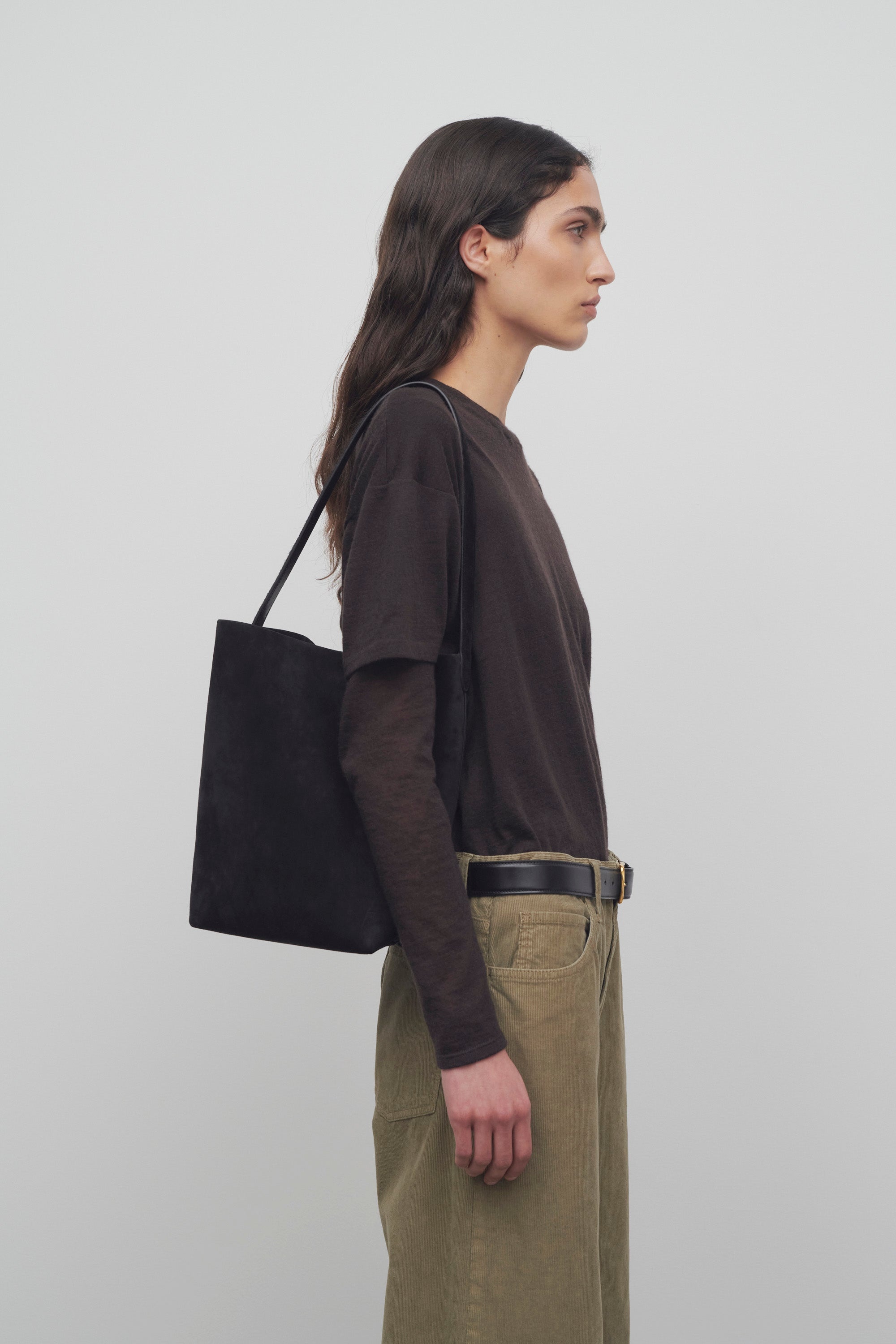 Medium N/S Park Tote Bag in Suede - 4