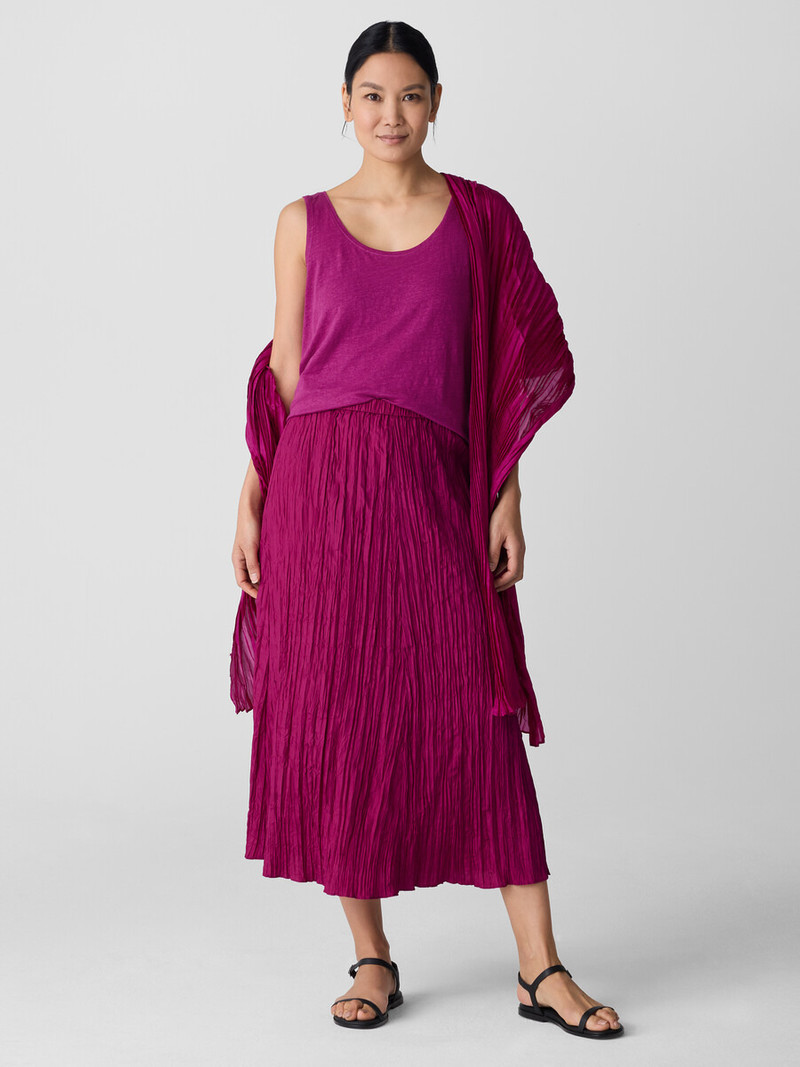 EILEEN FISHER Crushed Silk Flared Skirt outlook