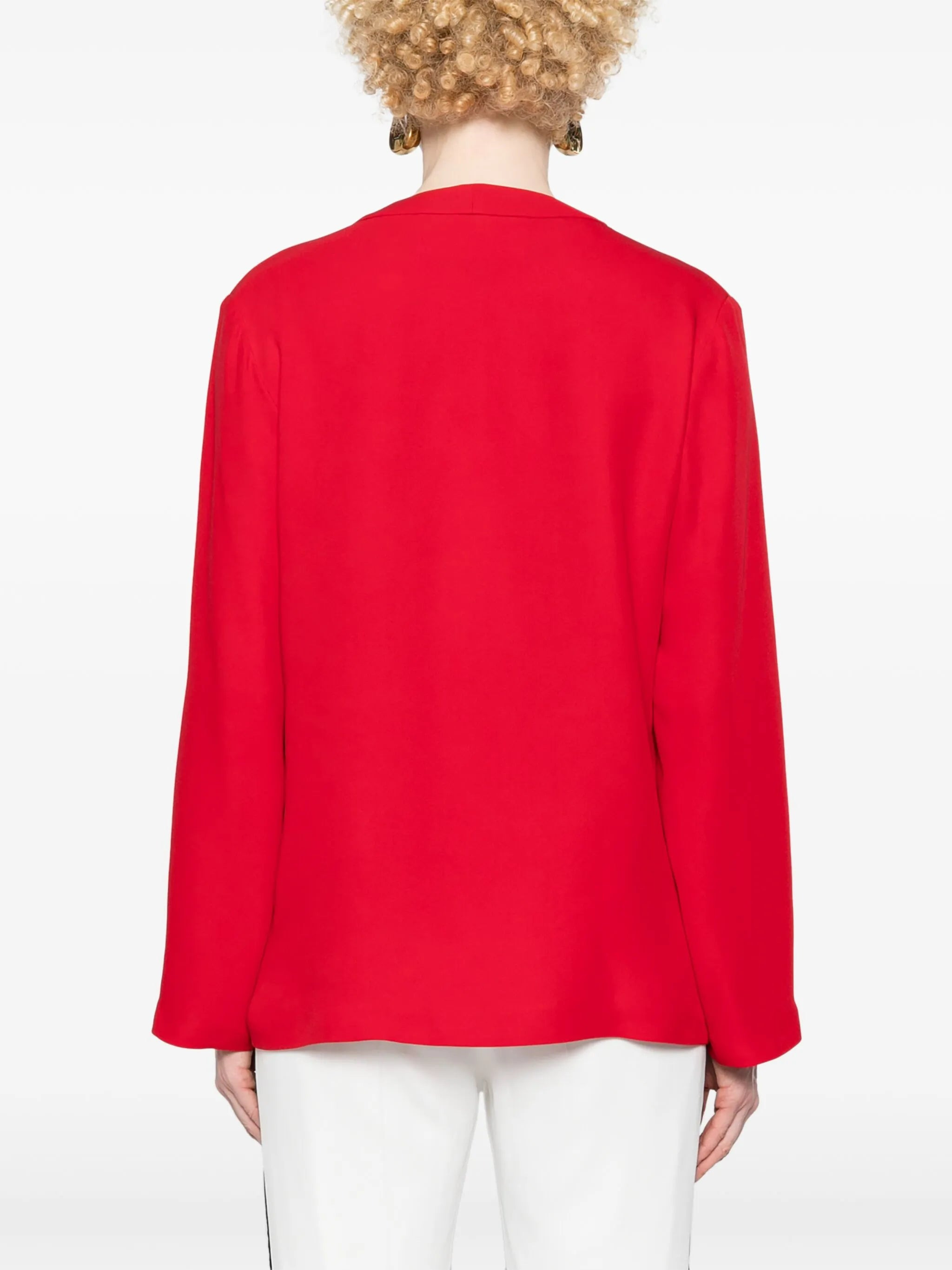 V-logo silk blouse - 4