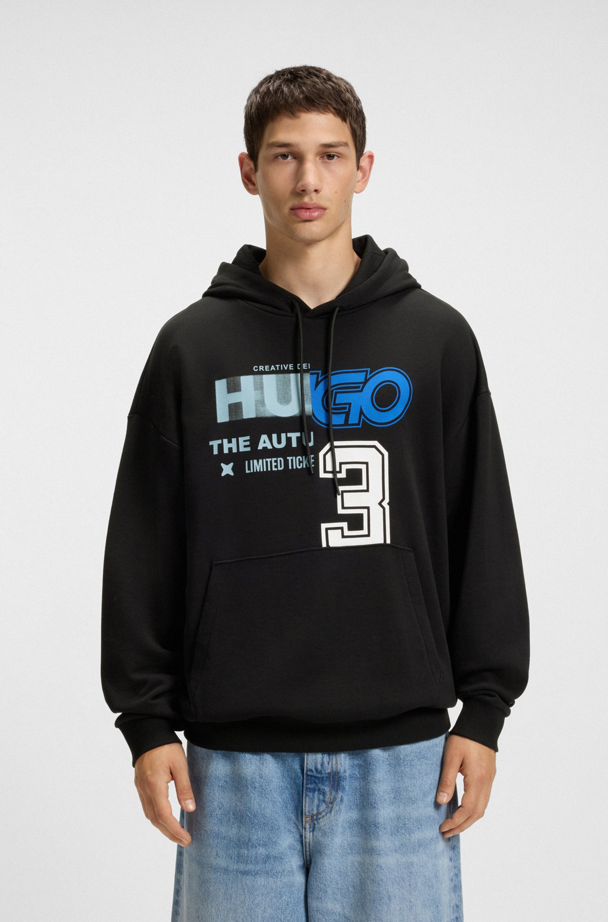 COTTON-TERRY HOODIE WITH MIXED ARTWORK PRINT - 2