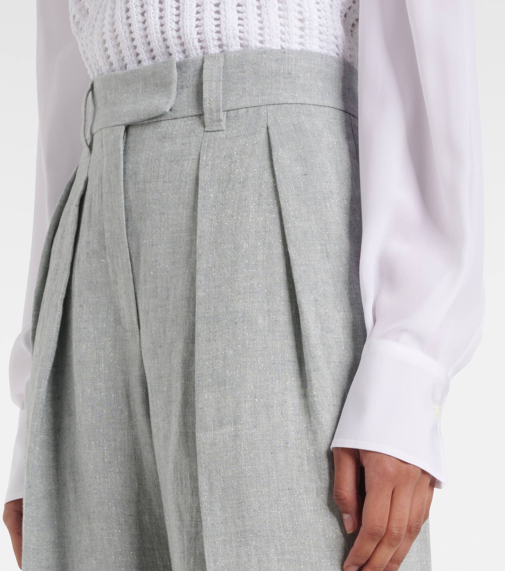 Linen-blend wide-leg pants - 4