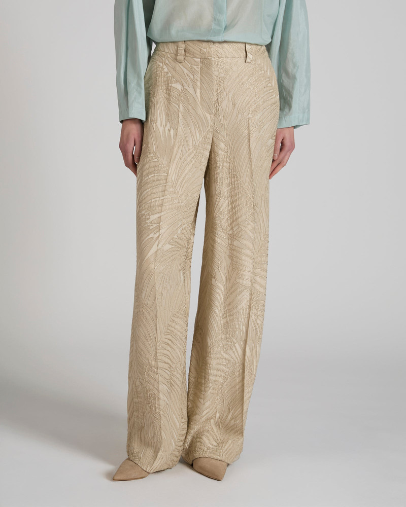 SLOWEAR Regular fit trousers in raised viscose jacquard outlook