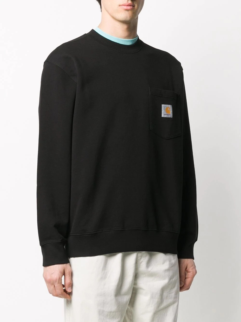 logo patch chest pocket sweatshirt - 3