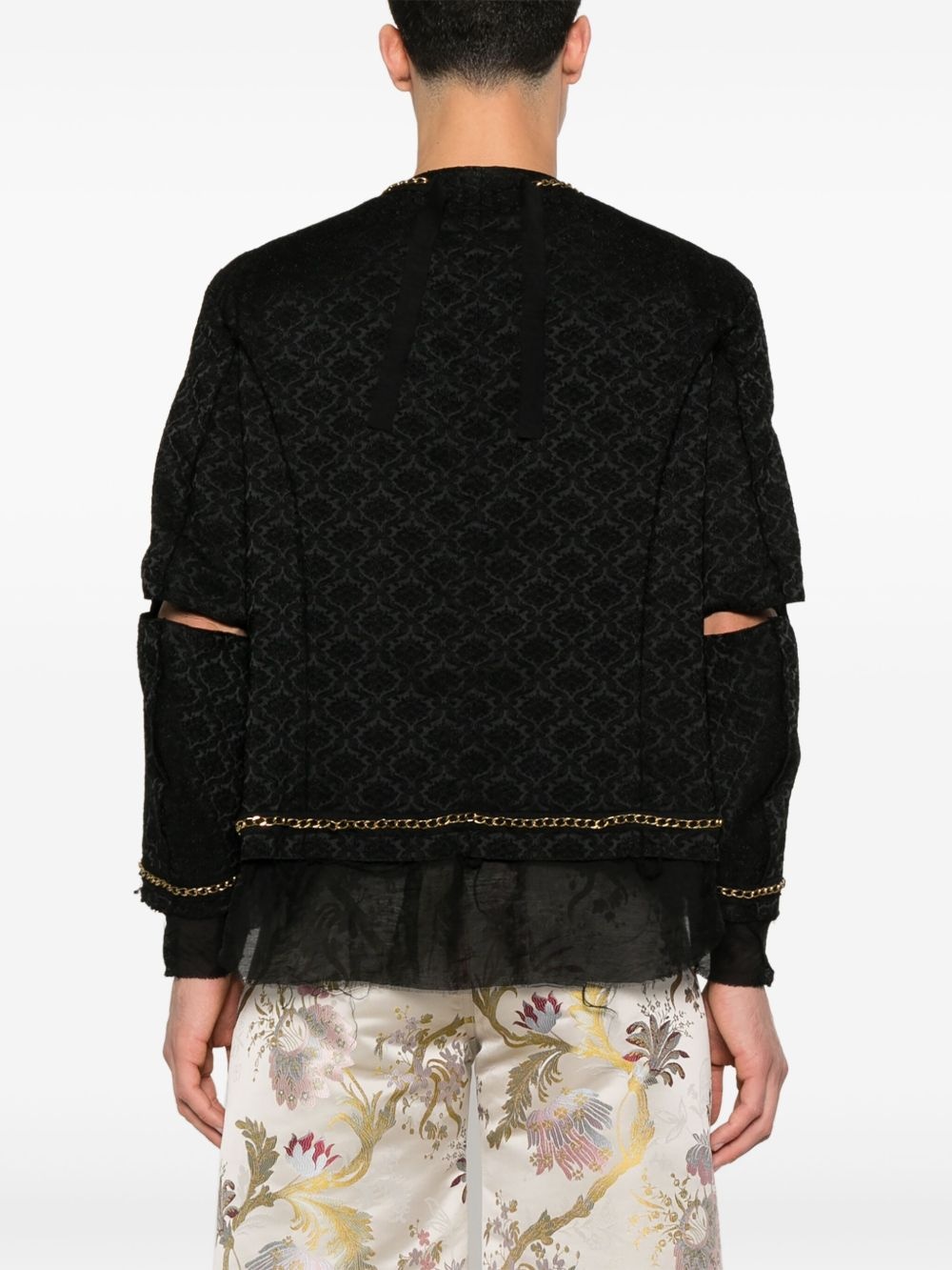 patterned-jacquard jacket - 4