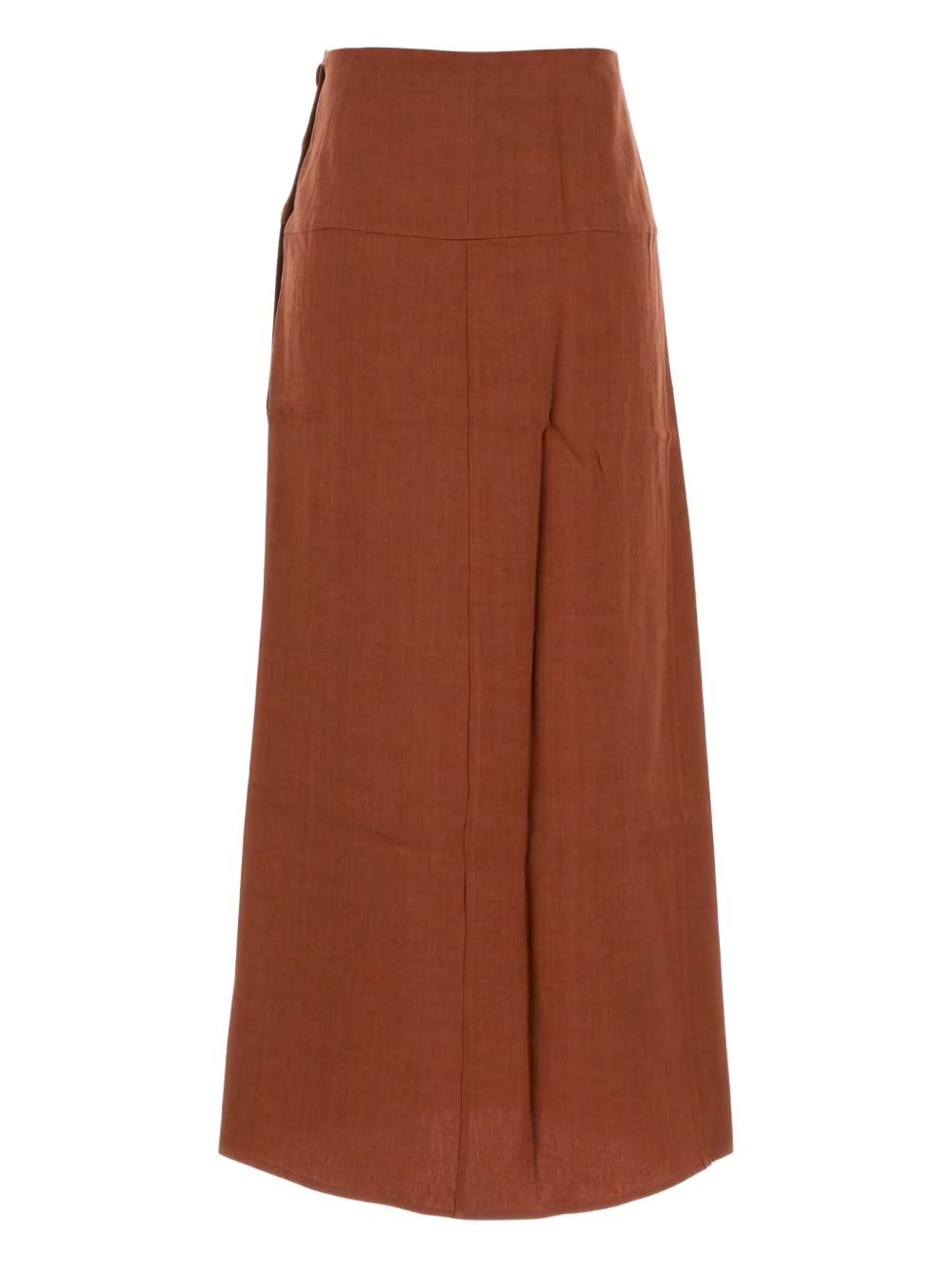 Haifal button-fastening linen maxi skirt - 2