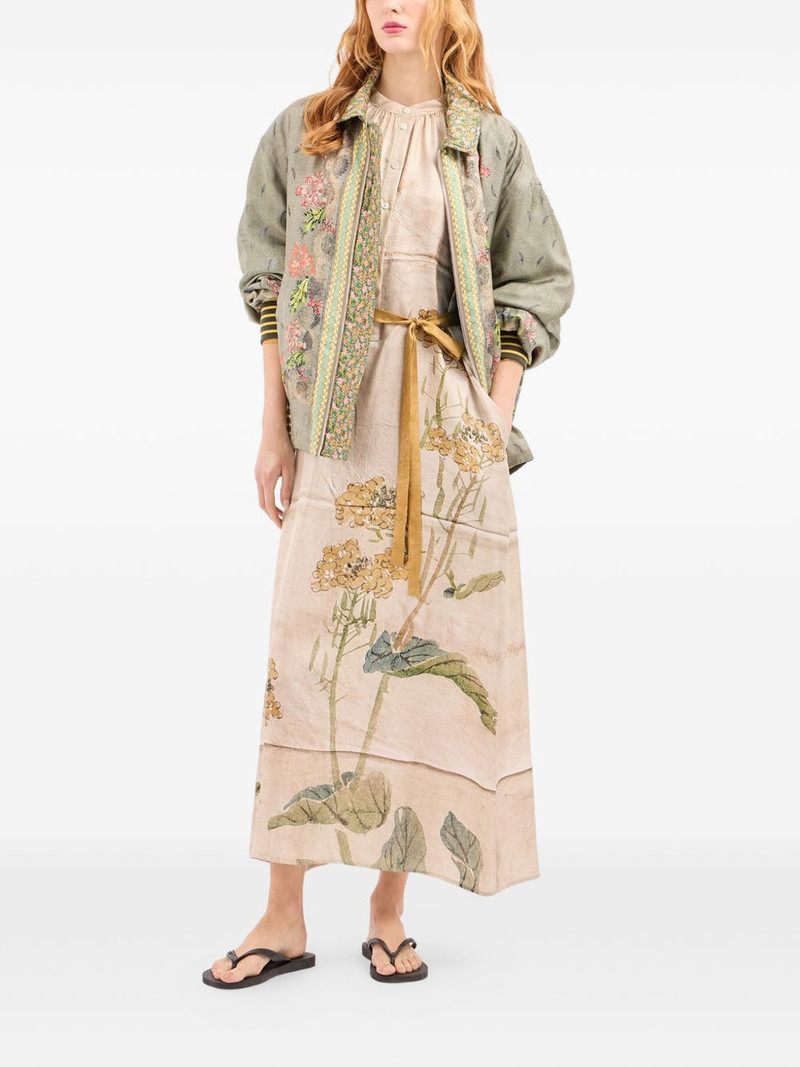 Pierre-Louis Mascia Aloe floral gathered-detail midi shirt dress outlook