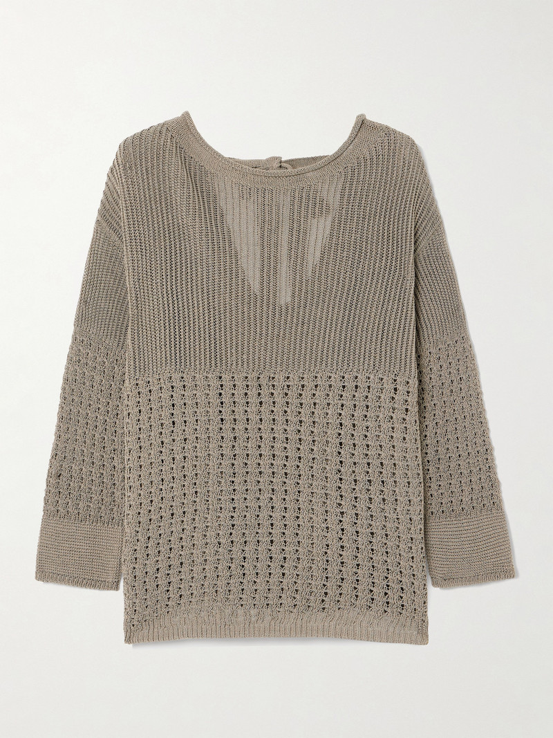 Paggi Crocheted Cotton-blend Sweater 1