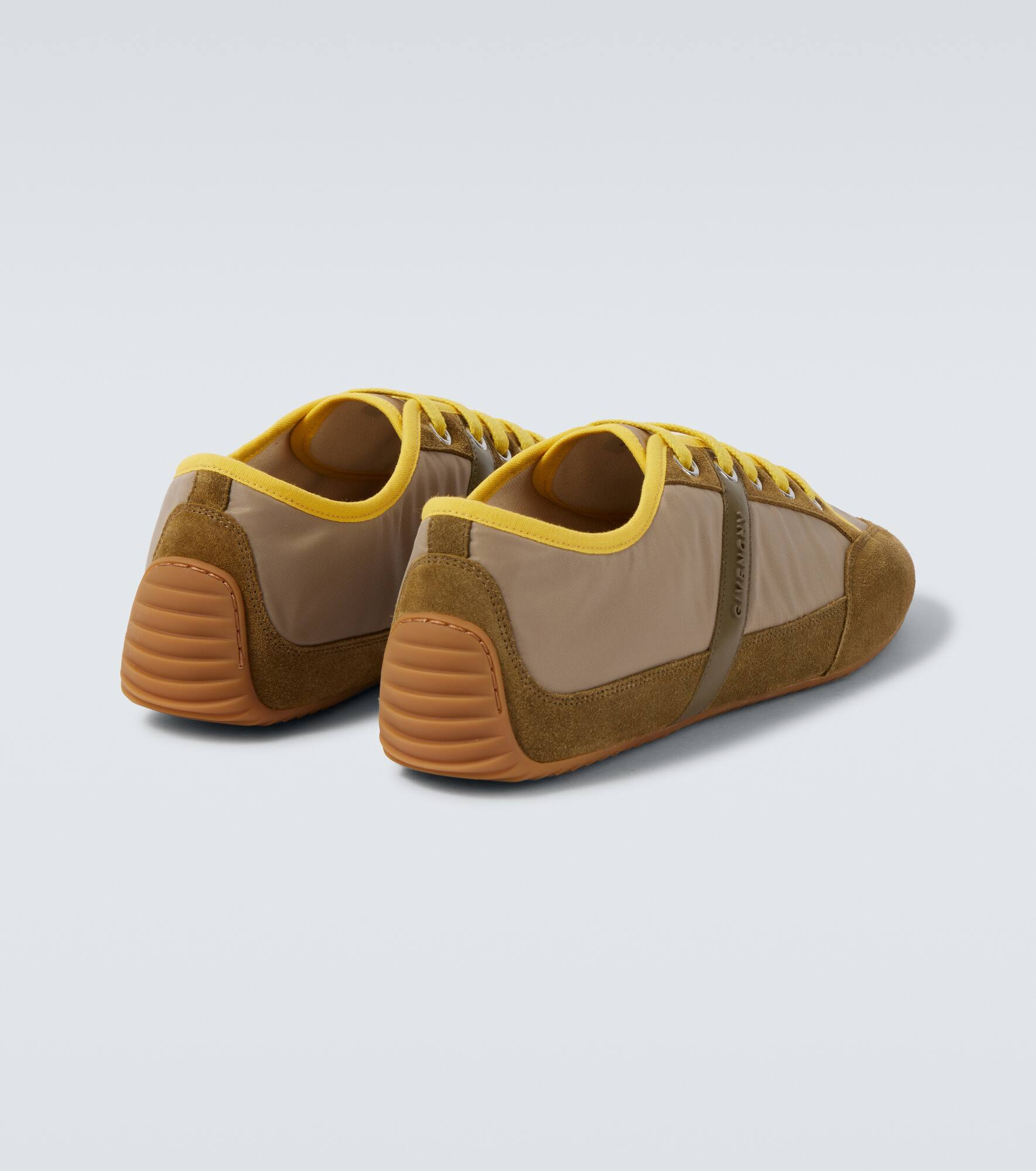 Slim suede-trimmed sneakers - 6
