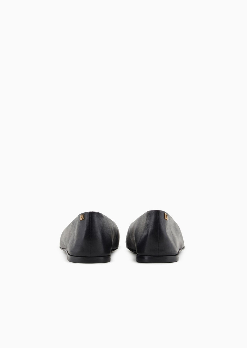 EMPORIO ARMANI Nappa-leather square-toed ballerinas outlook