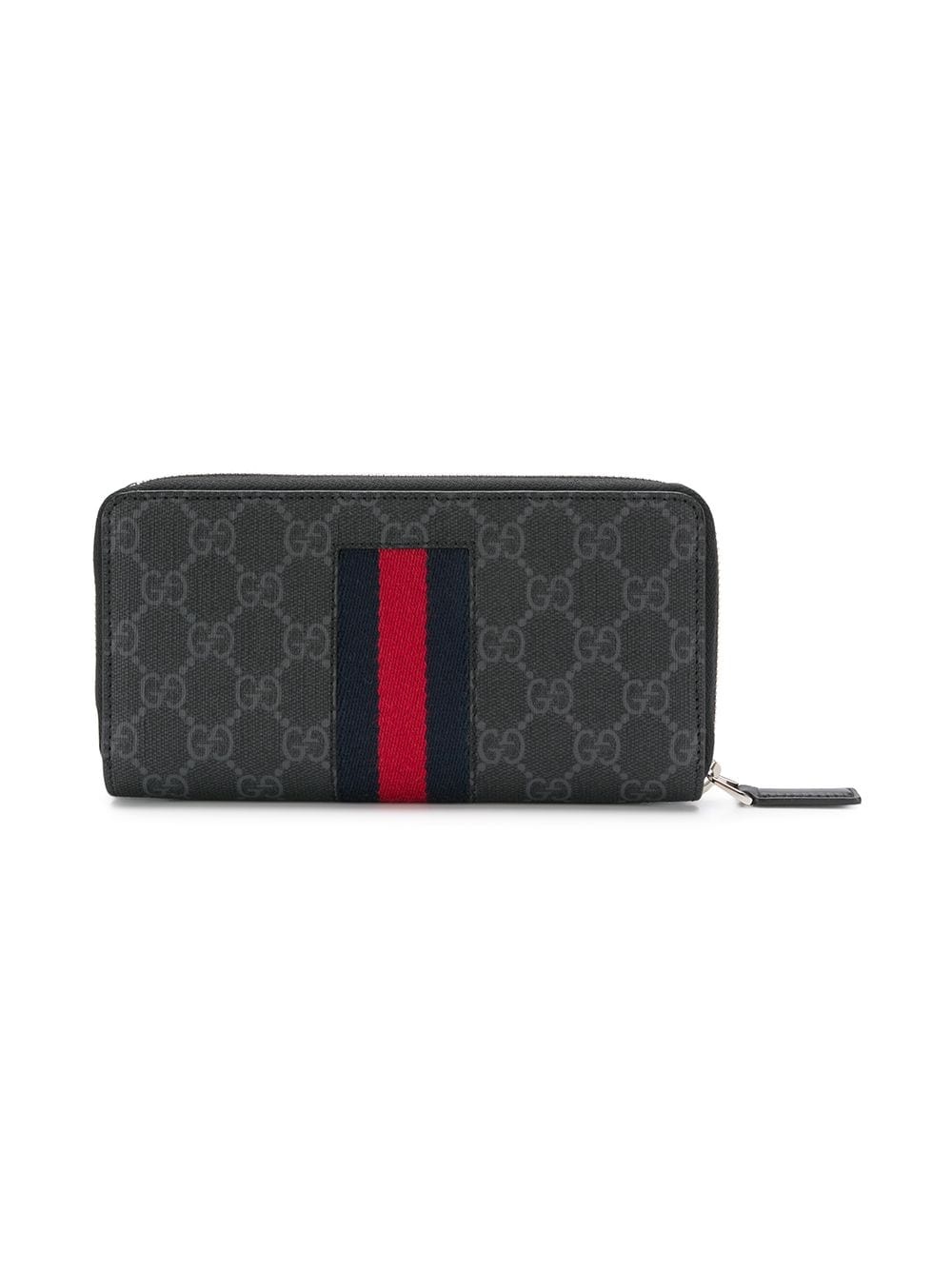 black GG Supreme Web zip around wallet - 2