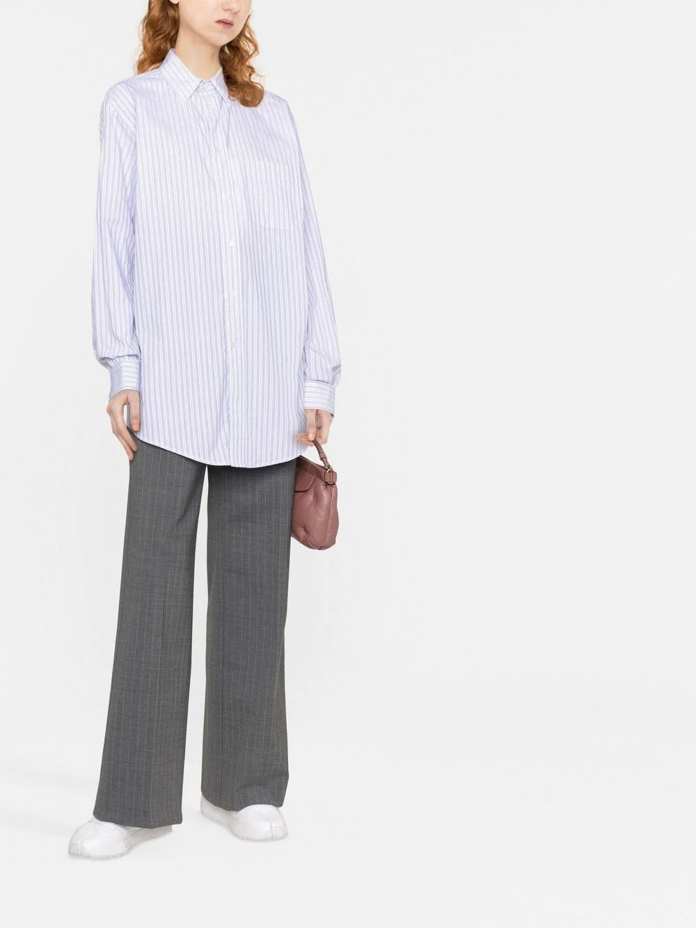 oversized stripe-print shirt - 2