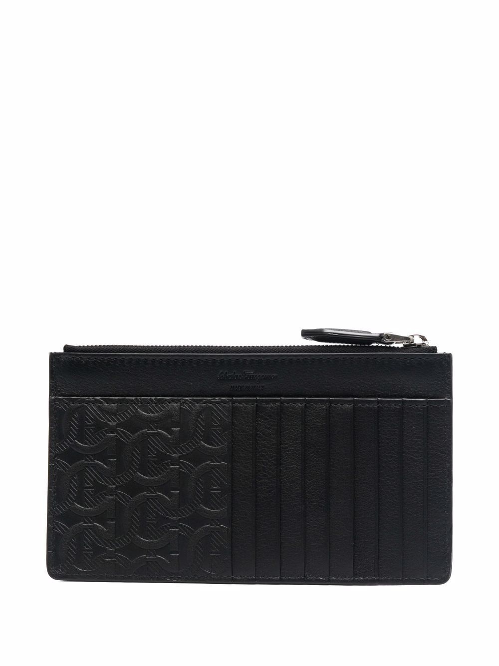 embossed-monogram leather wallet - 2