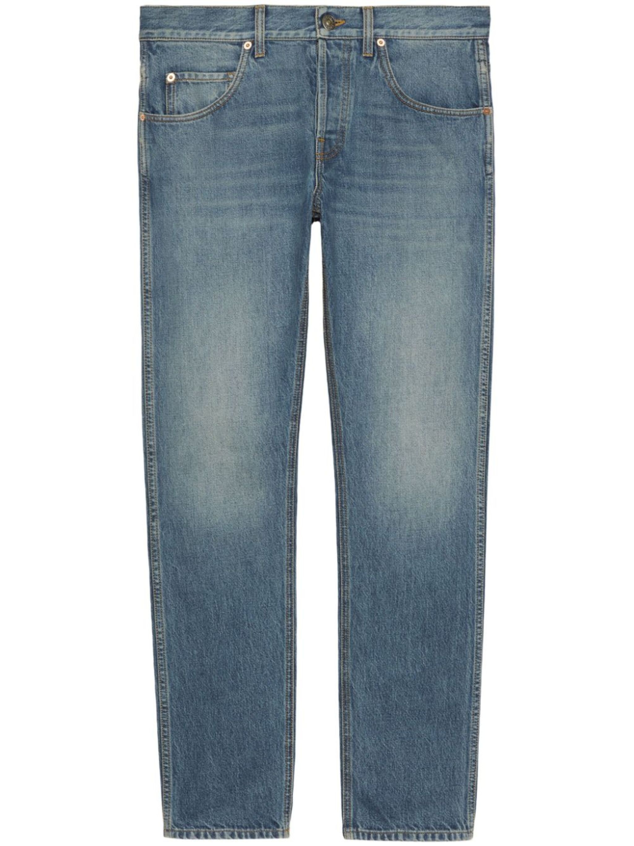 tapered-leg stonewashed jeans - 1