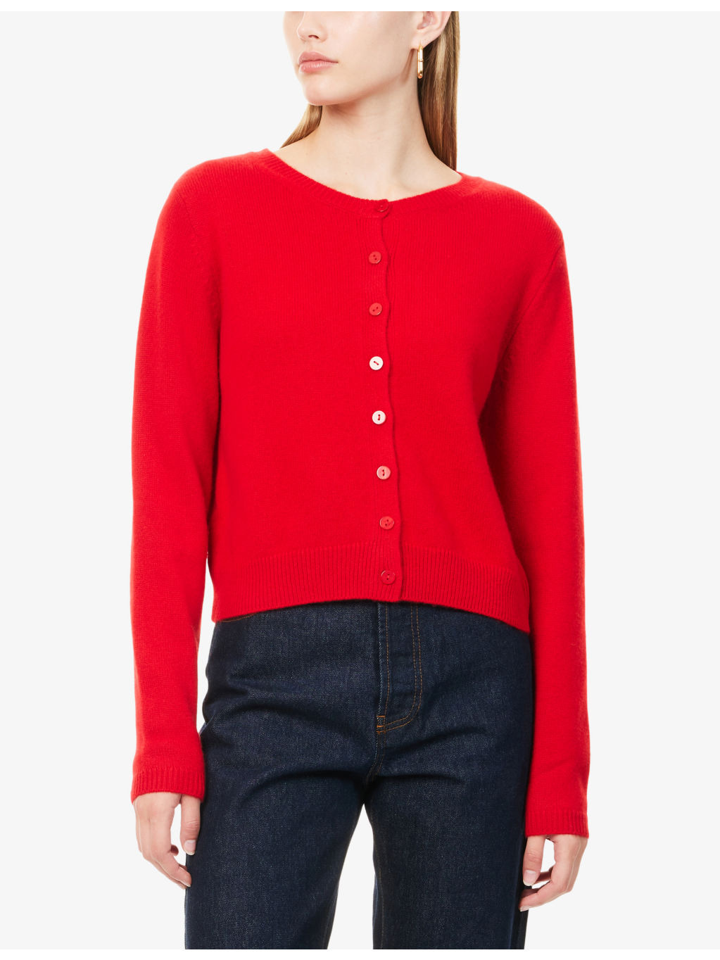 Clara Round-Neck Cashmere Cardigan - 3