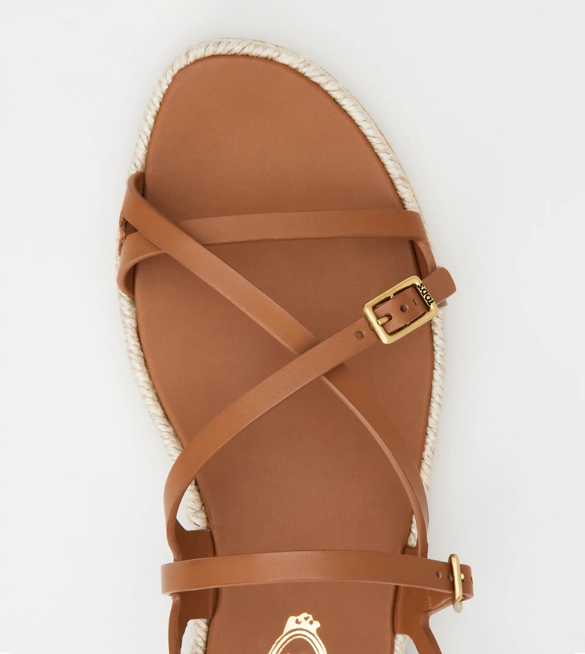 SANDALS IN LEATHER - BROWN - 4